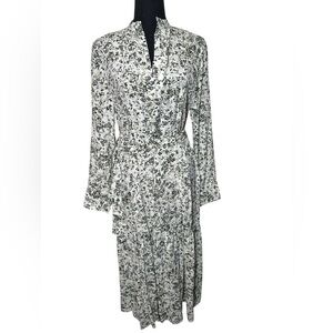 LaRoque Originals Abstract Silk Blend Midi Dress with Belted Waist‎ Size Small